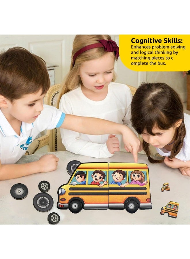 Magnetic Puzzle Bus – Educational Traffic-Themed Puzzle Toy for Toddlers | Travel-Friendly Preschool Learning Game - Image 4